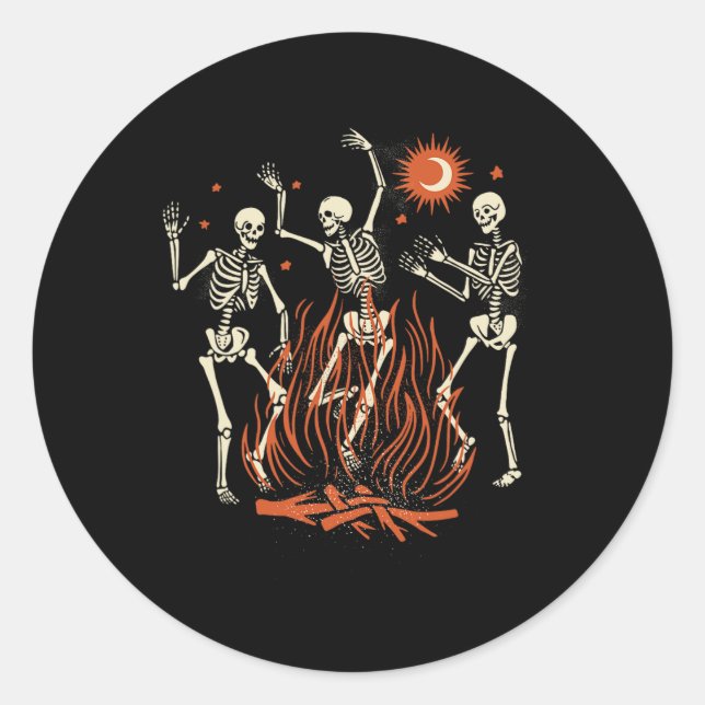 Adesivo Esqueletos de dança do Dia das Bruxas (Frente)