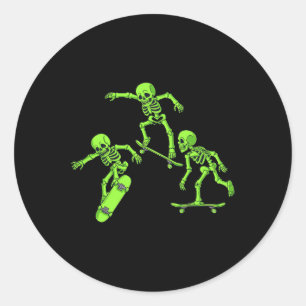 Adesivo Esqueletos de Skate Halloween Skater Meninos Crian