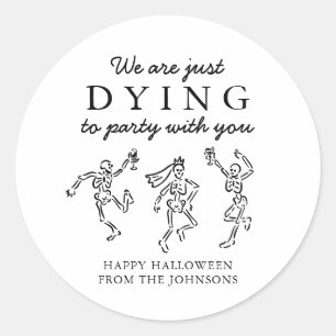 Adesivo Esqueletos Desenhados à Mão Festejando Halloween