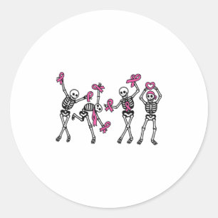 Adesivo Esqueletos do Cancer da Mama Dançando Consciência