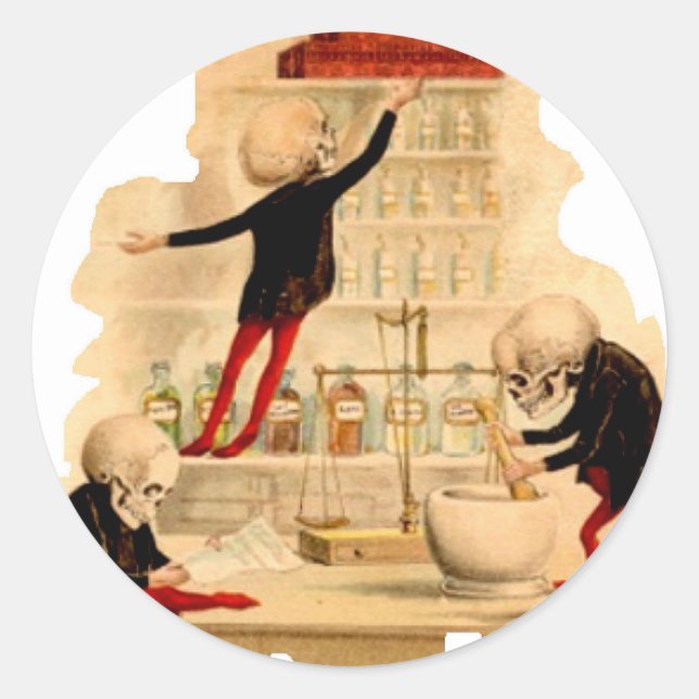 Adesivo Esqueletos do Cientista Louco (Frente)
