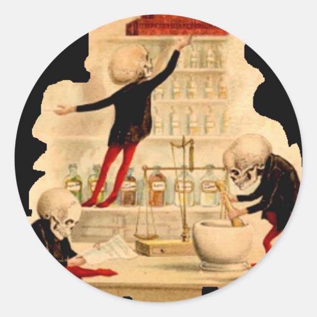 Adesivo Esqueletos do Cientista Louco (Frente)