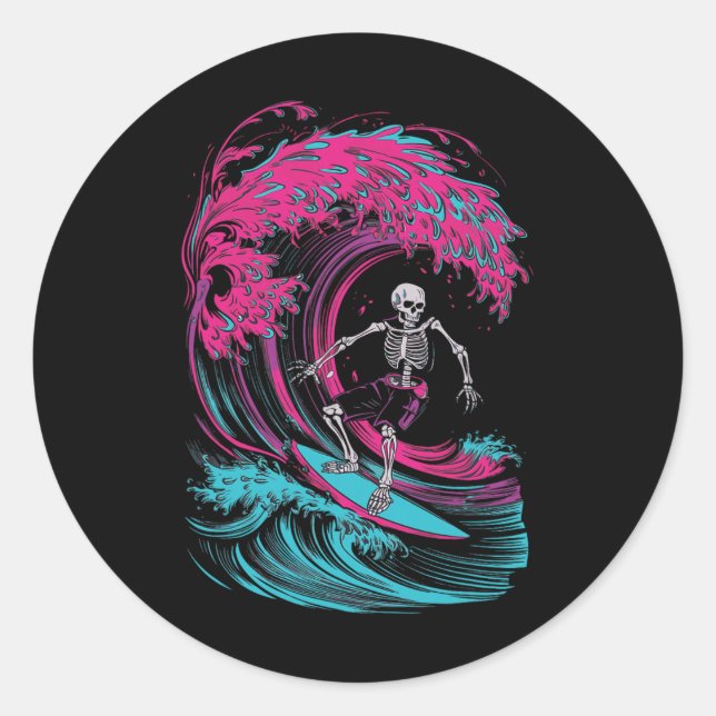 Adesivo Esqueletos Surfando _3  (Frente)