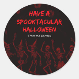 Adesivo Esqueletos Vermelhos de Halloween