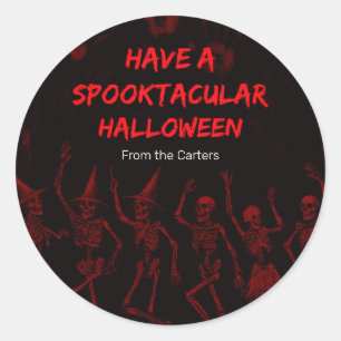 Adesivo Esqueletos Vermelhos de Halloween