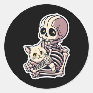 Adesivo Esqueletrizando Uma Camisa De Gato, Preguiçoso Hal