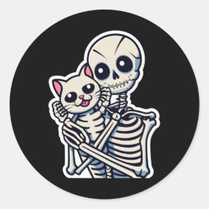 Adesivo Esqueletrizando Uma Camisa De Gato, Preguiçoso Hal