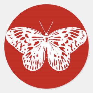 Adesivo Esquema da borboleta, vermelho e branco profundo