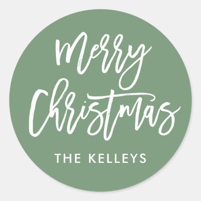 Adesivo Esquema de Natal Feliz Personalizado Verde (Frente)