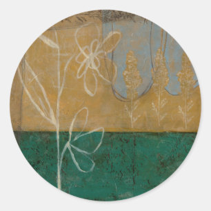 Adesivo Esquema Floral com flor e plantas