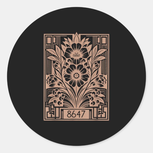 Adesivo Esquerda, 86 47 Anti Trump, Feminista Floral (Frente)