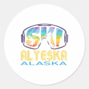 Adesivo Esqui Alyeska Alaska - Férias de Esqui