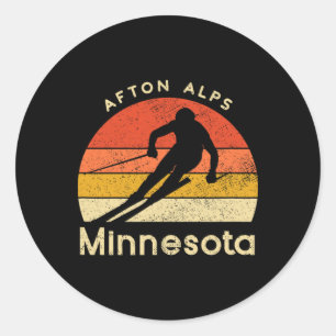 Adesivo Esqui Antigo Afton Alps Montanha Minnesota