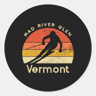 Adesivo Esqui Antigo Montanha Mad River Glen Vermont