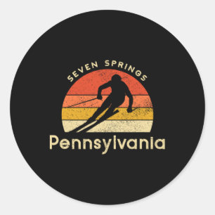 Adesivo Esqui Antigo Seven Springs Montanha Pennsylvania