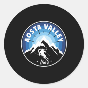Adesivo Esqui Aosta Valley Itália Blue
