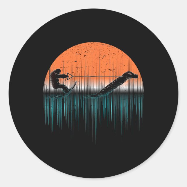 Adesivo Esqui Aquático de Criptozoário Monstro do Lago Nes (Frente)