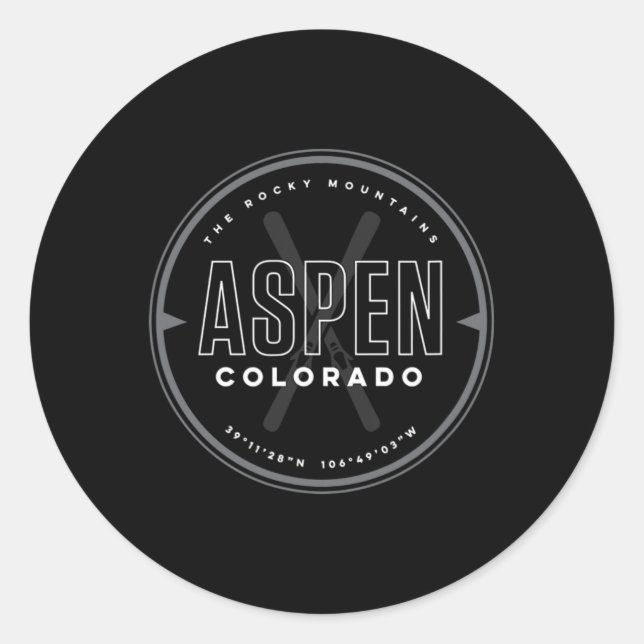 Adesivo Esqui Aspen Colorado  (Frente)