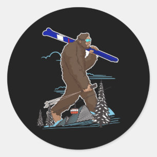 Adesivo Esqui Bigfoot Engraçado Sasquatch Ski Para O Esqui