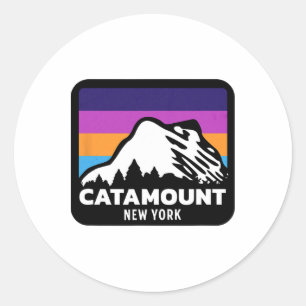 Adesivo Esqui Catamount New York Ski Snowboard Family Ski