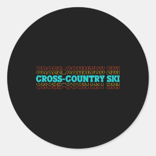Adesivo Esqui cross-country gráfico retrô Esportes de inve