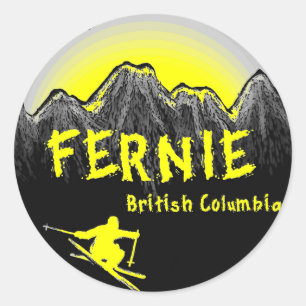 Adesivo Esqui de Canadá do Columbia Britânica de Fernie