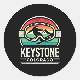 Adesivo Esqui de Montanha Keystone Retro Colorado Neve