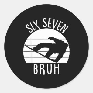 Adesivo Esqui de neve 67 Six Seven Meme Engraçado Esqui de
