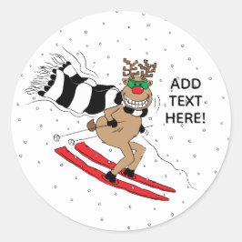 Adesivo Esqui de Reindeer de Natal