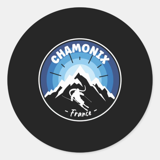 Adesivo Esqui Em Chamonix France Blue (Frente)