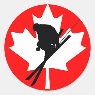 Adesivo Esqui em declive da bandeira canadense