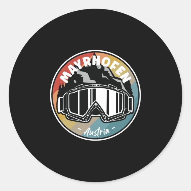 Adesivo Esqui Em Mayrhofen Áustria (Frente)