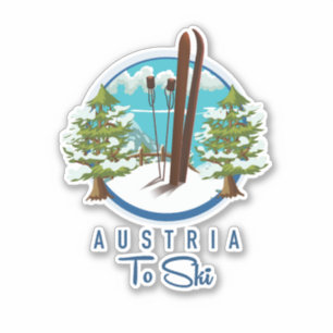 Adesivo Esqui, logotipo de pôster de esqui.