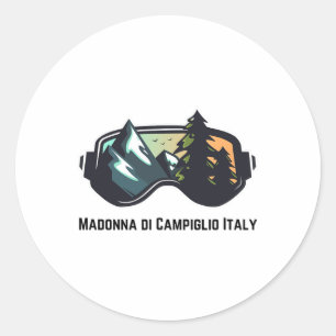Adesivo Esqui Madonna Di Campiglio Itália Montanha Esqui T
