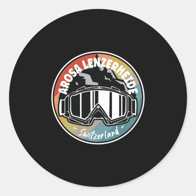 Adesivo Esqui Na Suiça De Arosa Lenzerheide (Frente)