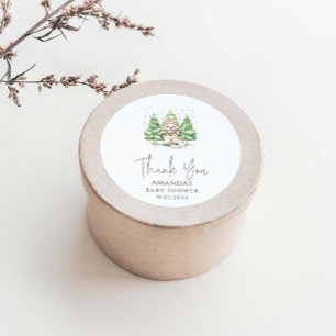 Adesivo Esqui No Chá de fraldas De Inverno De Feliz