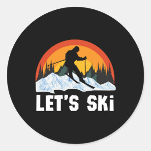 Adesivo Esqui Retro Esportes de Inverno Esqui Snowboard Sk