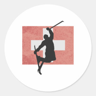 Adesivo Esqui Salto de Esqui Suíça Bandeira Suíça Esporte