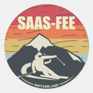 Adesivo Esqui Suiça Saas-Fee de Esqui Retroativo