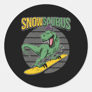 Adesivo Esqui T-rex Dinossauro Snowboard 