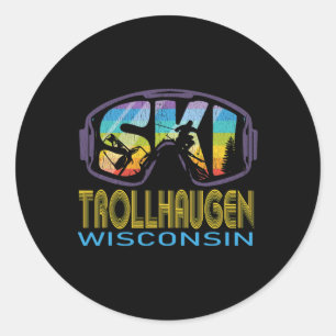 Adesivo Esqui Trollhaugen Férias de Esqui no Wisconsin _1