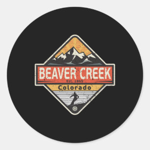 Adesivo Esqui vintage na montanha de neve Beaver Creek Col