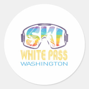 Adesivo Esqui White P Washington Férias de Esqui