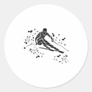 Adesivo esquiador alpino esportes de inverno esqui nórdico