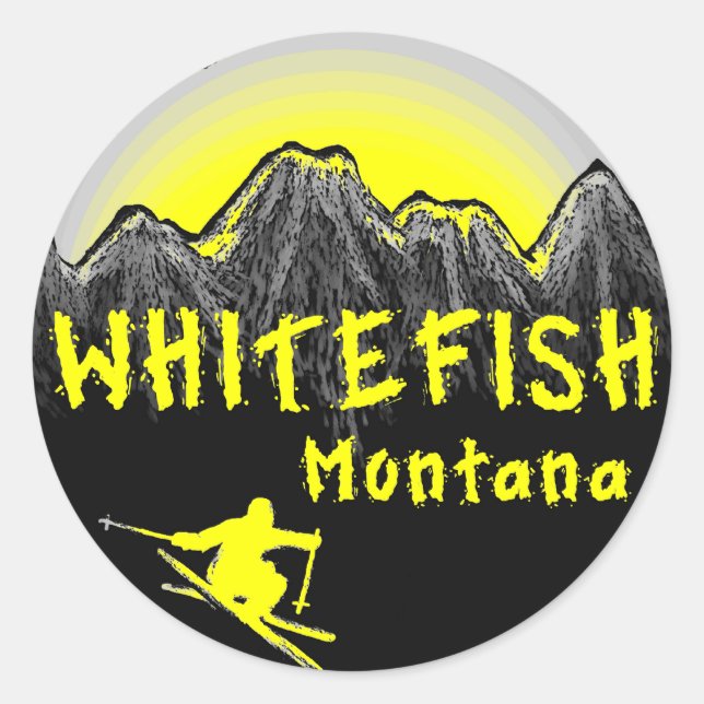 Adesivo Esquiador artístico Whitefish Montana (Frente)