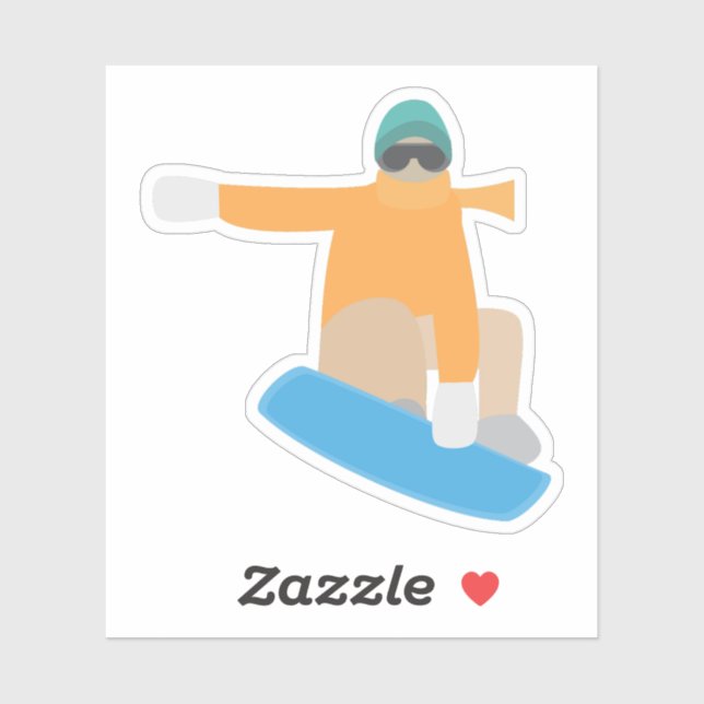 Adesivo Esquiador de snowboard (Folha)