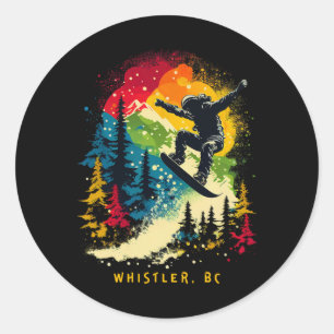Adesivo Esquiador de Whistler Bc Canadá Resort de Snowboar
