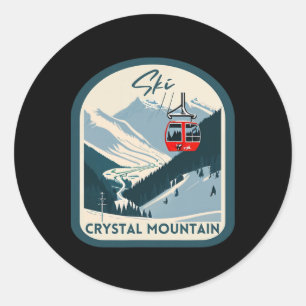 Adesivo Esquiar Crystal Mountain Retro Vintage Crystal Mou