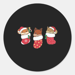 Adesivo Esquilo Bonito Na Meia De Natal