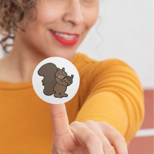 Adesivo Esquilo com Bolota Animal Florestal Fofo